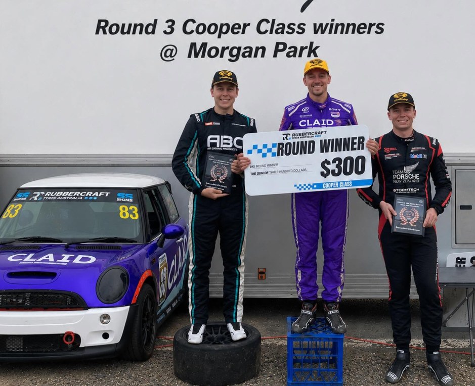 Round 3 Cooper Class podium at Morgan Park